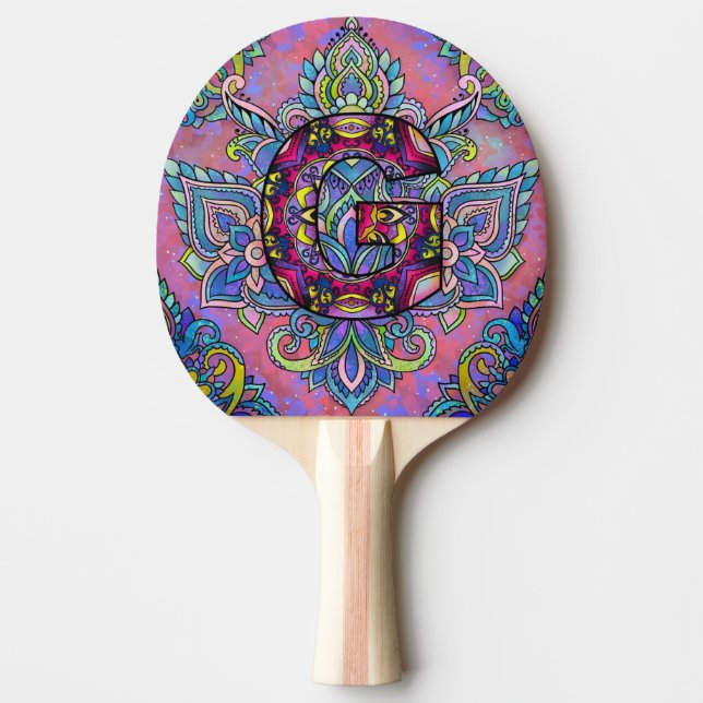 Alfabet G mandala Pingisracket (Framsidan)