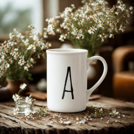 Alfabet ger modern monogram benet China Mugg Benporslin Mugg