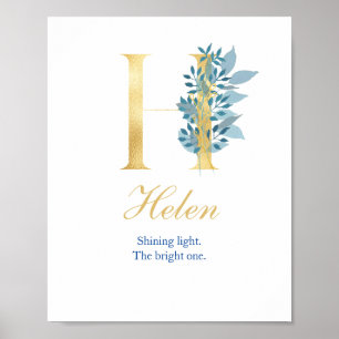 Alfabet H Skriv ut första Namn Betyder Poster