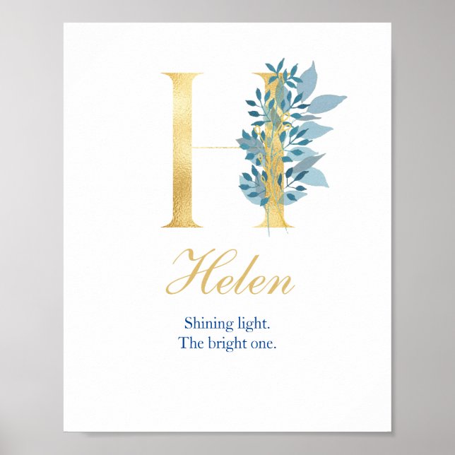 Alfabet H Skriv ut första Namn Betyder Poster (Framsidan)
