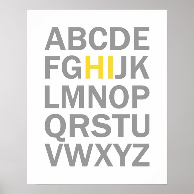 Alfabet HI skriver ut eller poster (Framsidan)