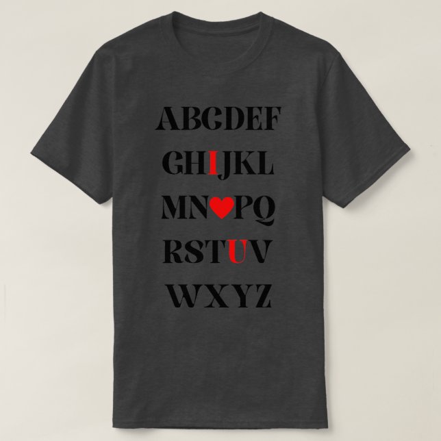 alfabet i kärlek du t shirt (Design framsida)