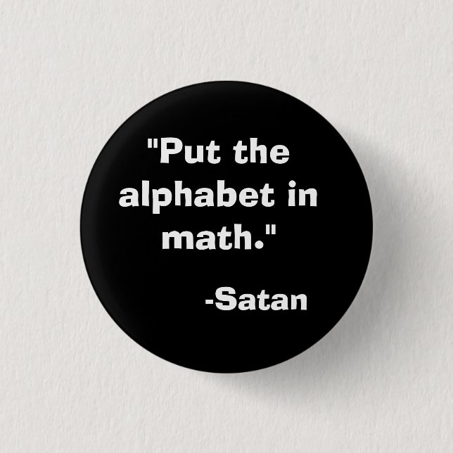Alfabet i Math Satan Knapp (Framsida)