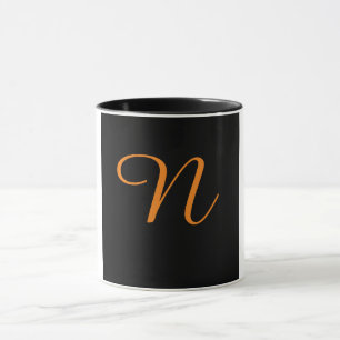 ALFABET INITIAL N MONOGRAM MUGG