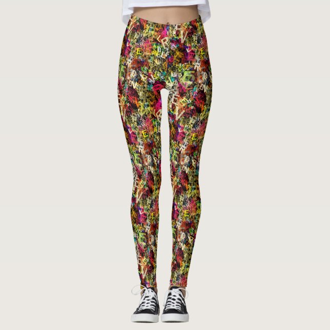 Alfabet Konst 1 Leggings (Framsida)