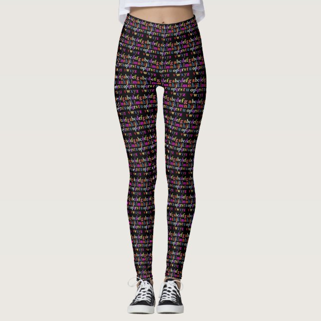 Alfabet Kvinnliga ben Leggings (Framsida)