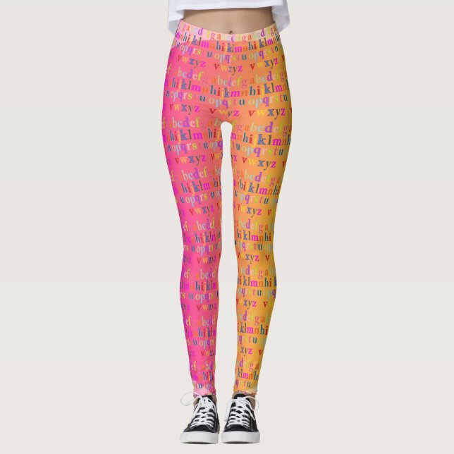 Alfabet Kvinnliga ben Leggings (Framsida)