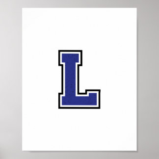 Alfabet L i Blue Färg Poster