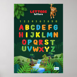 Alfabet med djungeltema poster