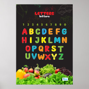 Alfabet med frukt och grönsaker poster