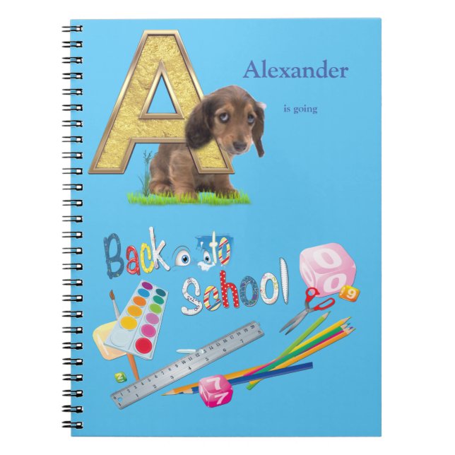 Alfabet med versaler Back to school Anteckningsbok (Framsidan)