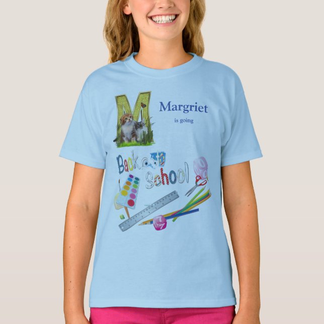 Alfabet med versaler Back to school T Shirt (Framsida)