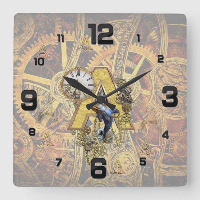 Alfabet, Monogram A Fyrkantig Klocka (Framsida)