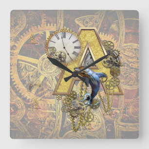 Alfabet, Monogram A Fyrkantig Klocka