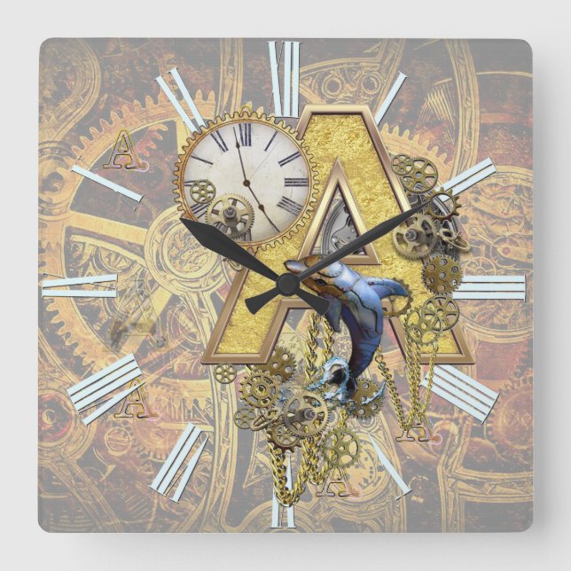 Alfabet, Monogram A Fyrkantig Klocka (Framsida)