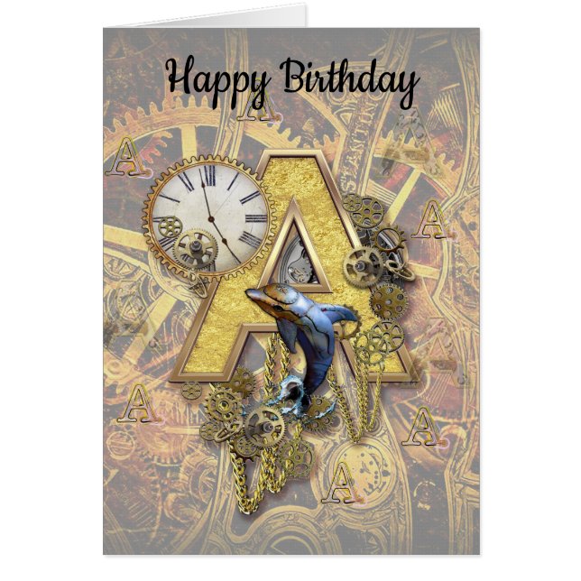 Alfabet, Monogram A Hälsningskort (Framsidan)