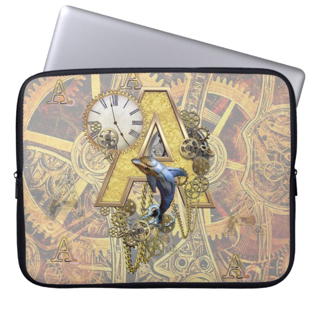 Alfabet-monogram huvudstad-brev A Laptop Fodral (Framsidan)