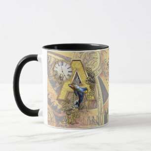 Alfabet-monogram huvudstad-brev A Mugg