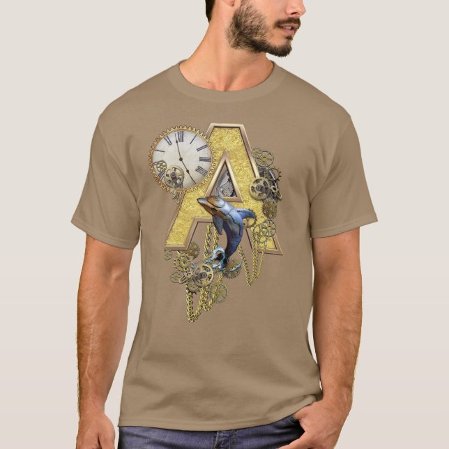 Alfabet-monogram huvudstad-brev A T Shirt (Framsida)