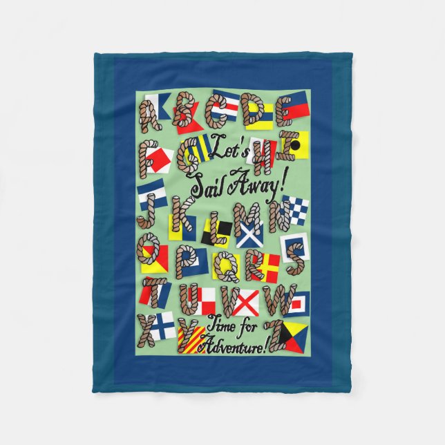 Alfabet Nautisk Flagga Fleecefilt (Framsidan)