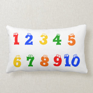 Alfabet och nummer 1-10 Pillow Lumbarkudde