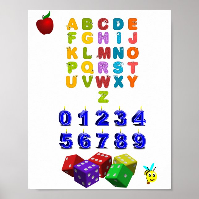 Alfabet och nummer poster (Framsidan)