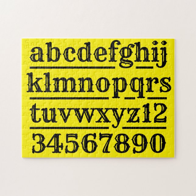 Alfabet och siffror pussel (Horisontell)