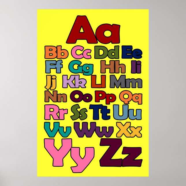 Alfabet Poster, Ändra bakgrund Färg Poster (Framsidan)
