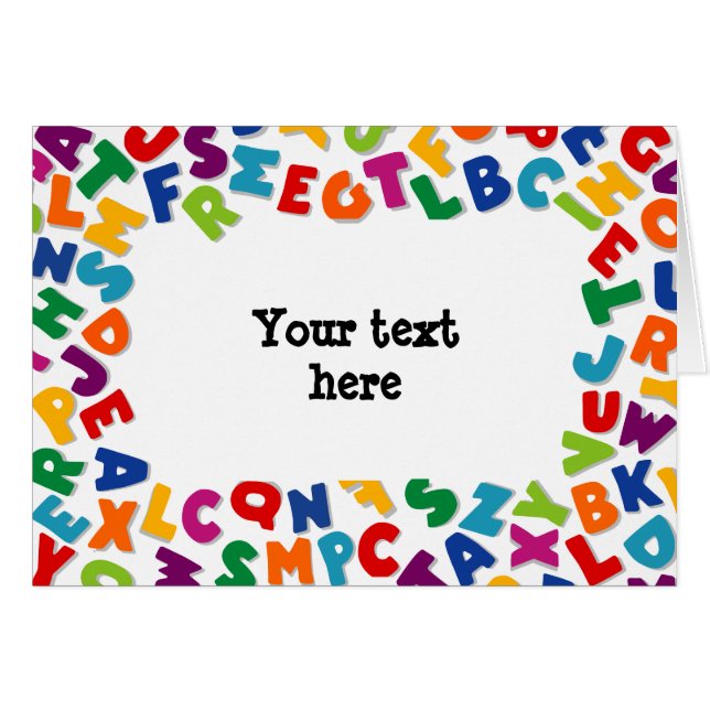 Alfabet-ram Hälsningskort (Framsidan Horizontal)