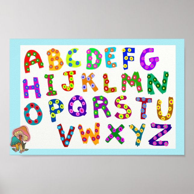 Alfabet rosa affisch (Framsidan)