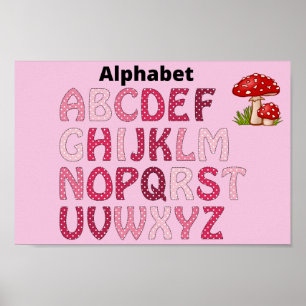 Alfabet rosa affisch
