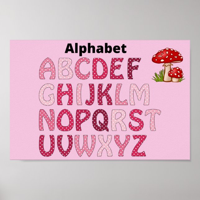 Alfabet rosa affisch (Framsidan)