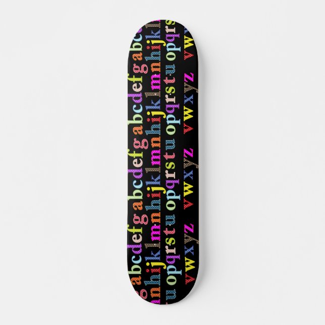 Alfabet Skateboard Bräda 19,5 Cm (Framsida)