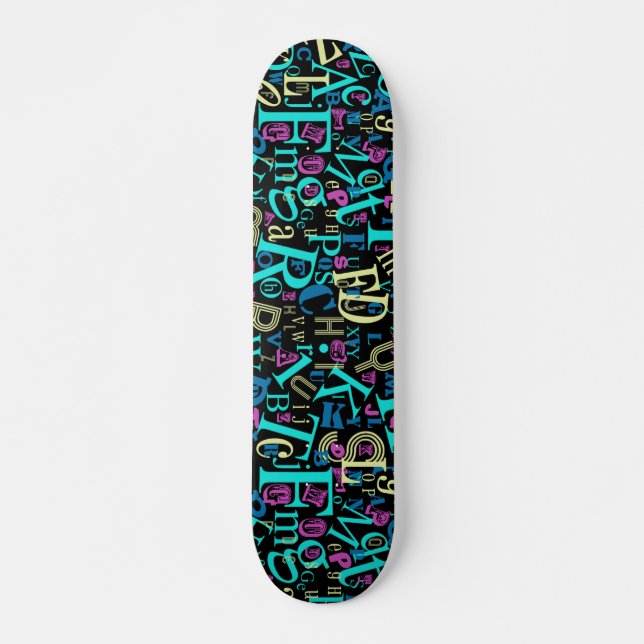 Alfabet Skateboard Bräda 20,5 Cm (Framsida)