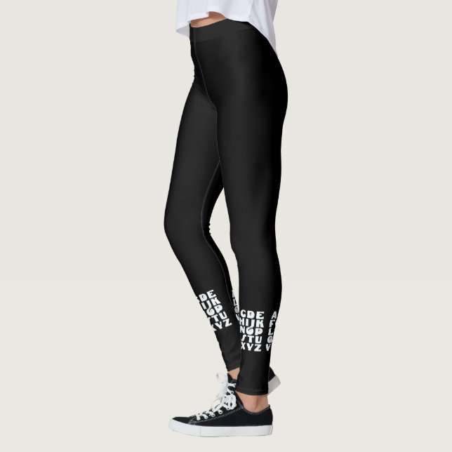 Alfabet Svart Vitt  Leggings (Vänster)
