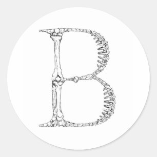 Alfabetbenbrev B Runt Klistermärke