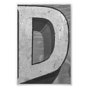 Alfabetbrev D4 svartvit 4x6 Fototryck