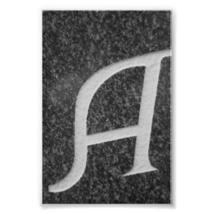 Alfabetbrevfotografi A8 svartvit 4x6 Fototryck