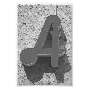 Alfabetbrevfotografi A9 svartvit 4x6 Fototryck