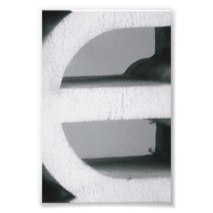 Alfabetbrevfotografi E2 svartvit 4x6 Fototryck