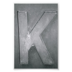 Alfabetbrevfotografi K1 svartvit 4x6 Fototryck