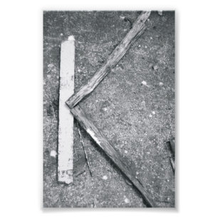 Alfabetbrevfotografi K4 svartvit 4x6 Fototryck