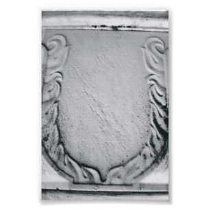 Alfabetbrevfotografi U1 svartvit 4x6 Fototryck