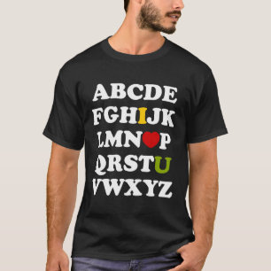 Alfabetet älskar jag dig den mörka T-skjortan T-shirt