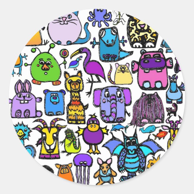 "alfabetet bok" - Stickers Runt Klistermärke (Framsida)
