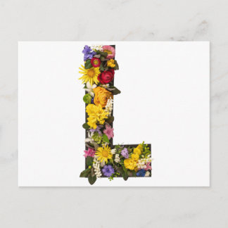 Alfabetet bokstäver blommor vykort