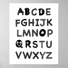 Alfabetet dekoration för barnkammare ABC bilder ut Poster