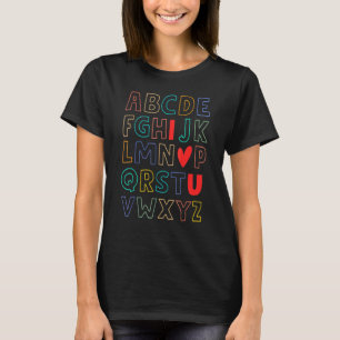 Alfabetet jag älskar dig Abc förskola tillbaka til T Shirt