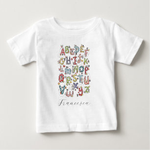 Alfabetet Kaniner, Fjärilar, Änglar & Blommor T Shirt