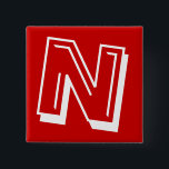 Alfabetet klämmer fast - brev N - rött Knapp<br><div class="desc">BREV N - alfabetet klämmer fast i en lycklig- och roligtstilsort</div>